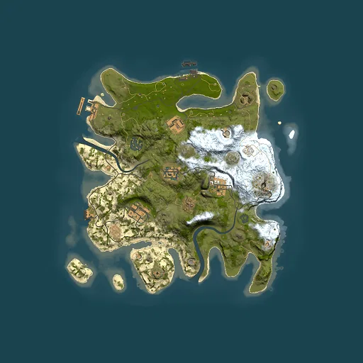 Rust map seed 2105823509, 3000x3000m top-down preview