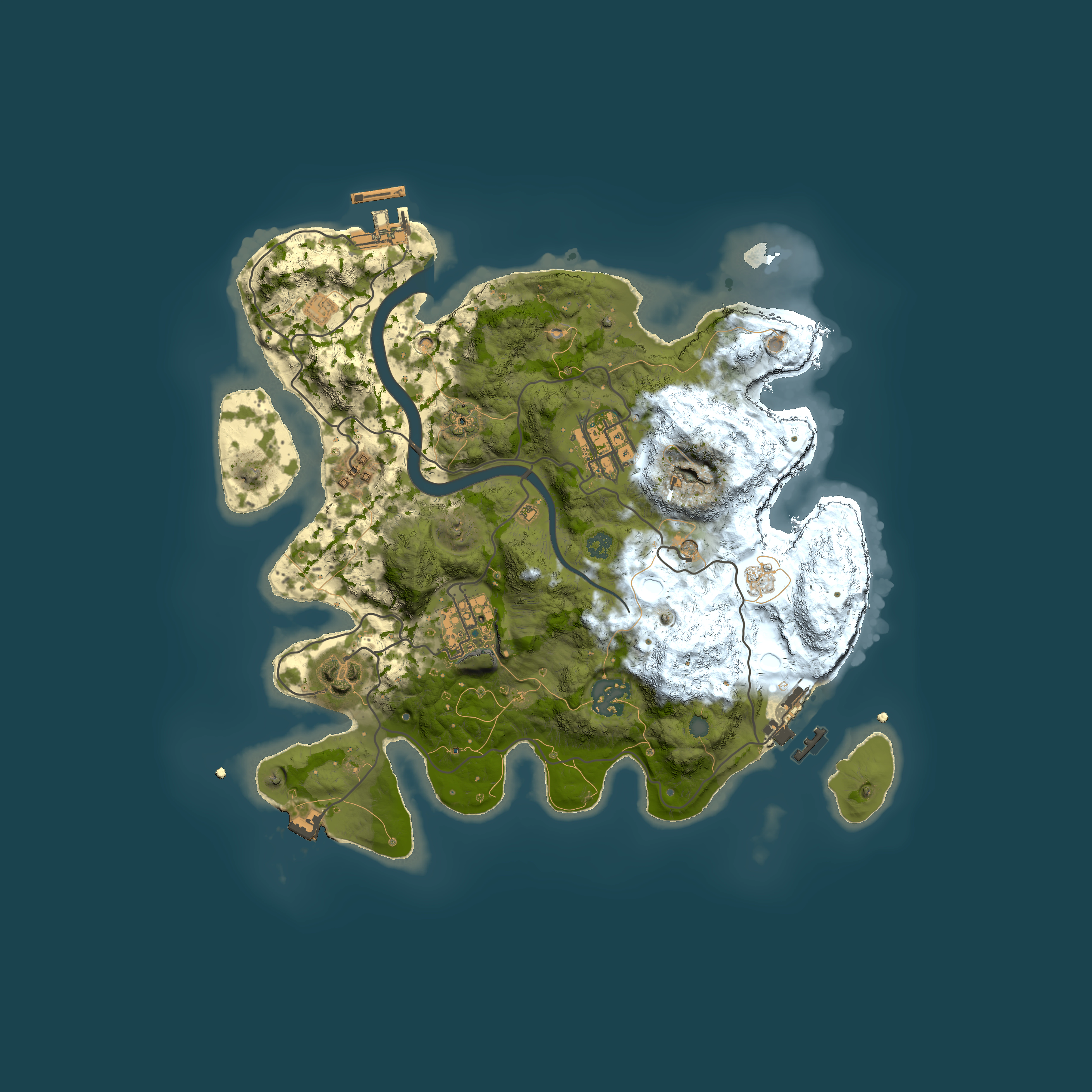 Full top-down render of Rust map seed 1839729228, 3000x3000m
