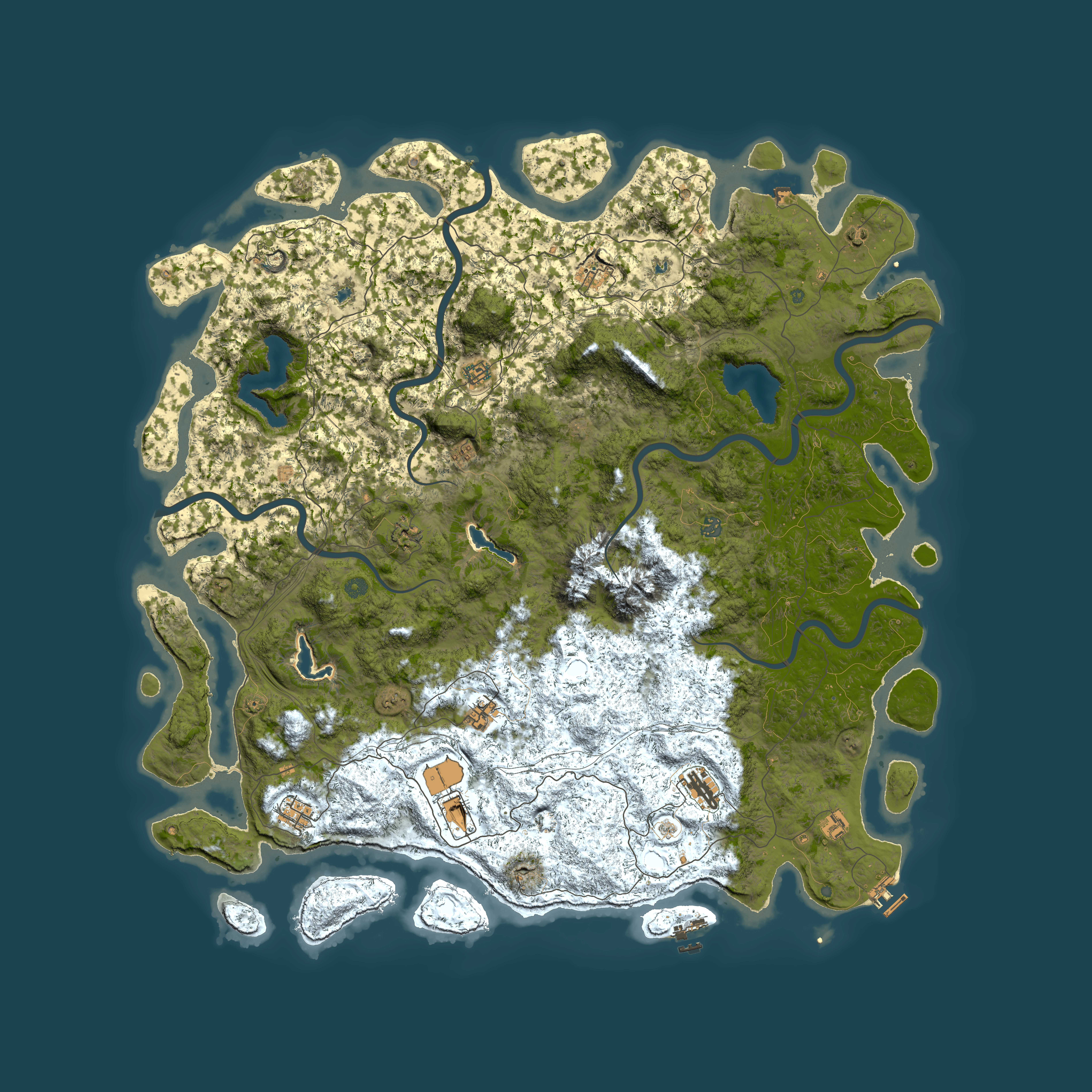 Full top-down render of Rust map seed 217135160, 6000x6000m