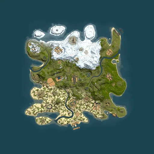 Rust map seed 2090136495, 3500x3500m top-down preview