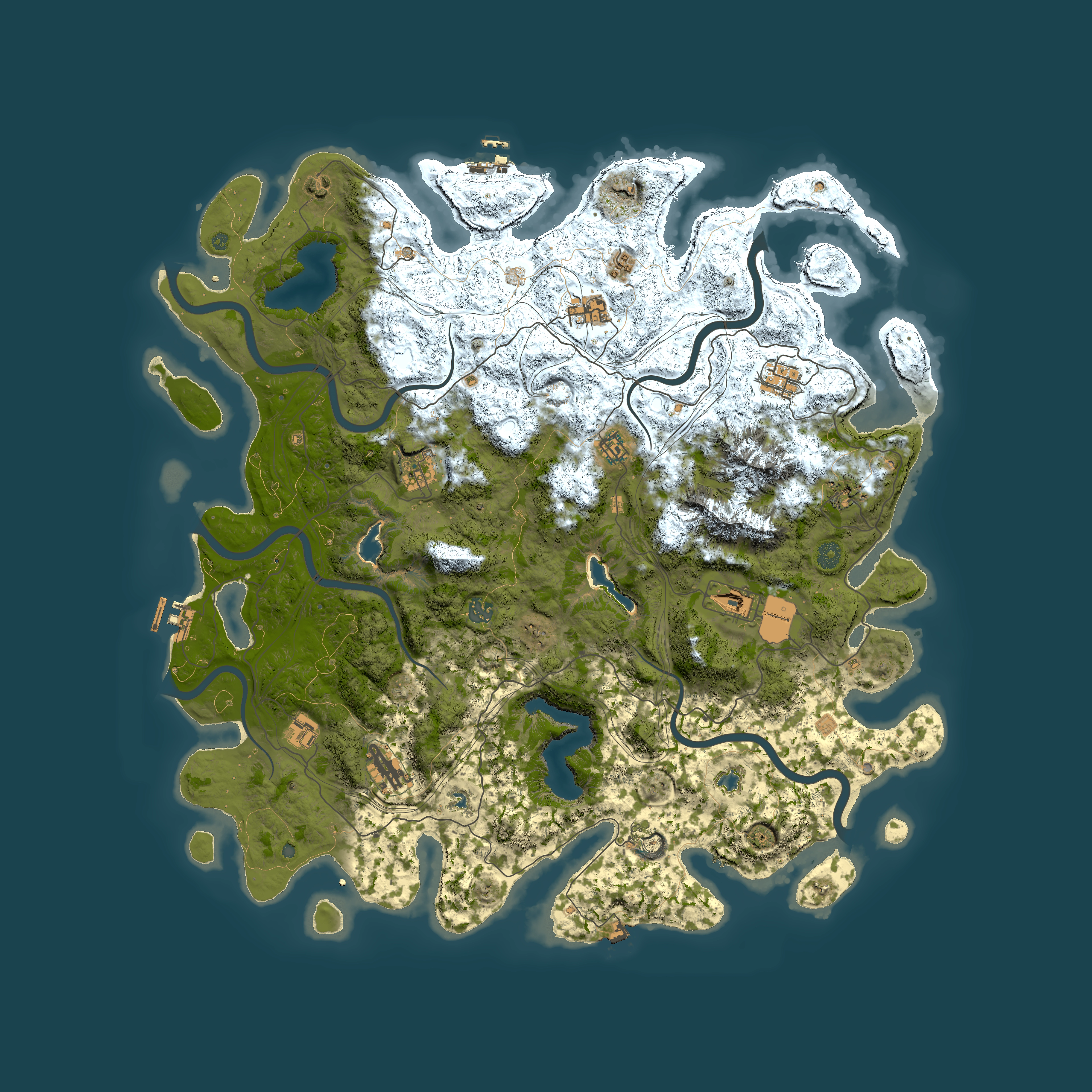 Full top-down render of Rust map seed 1398210489, 5000x5000m