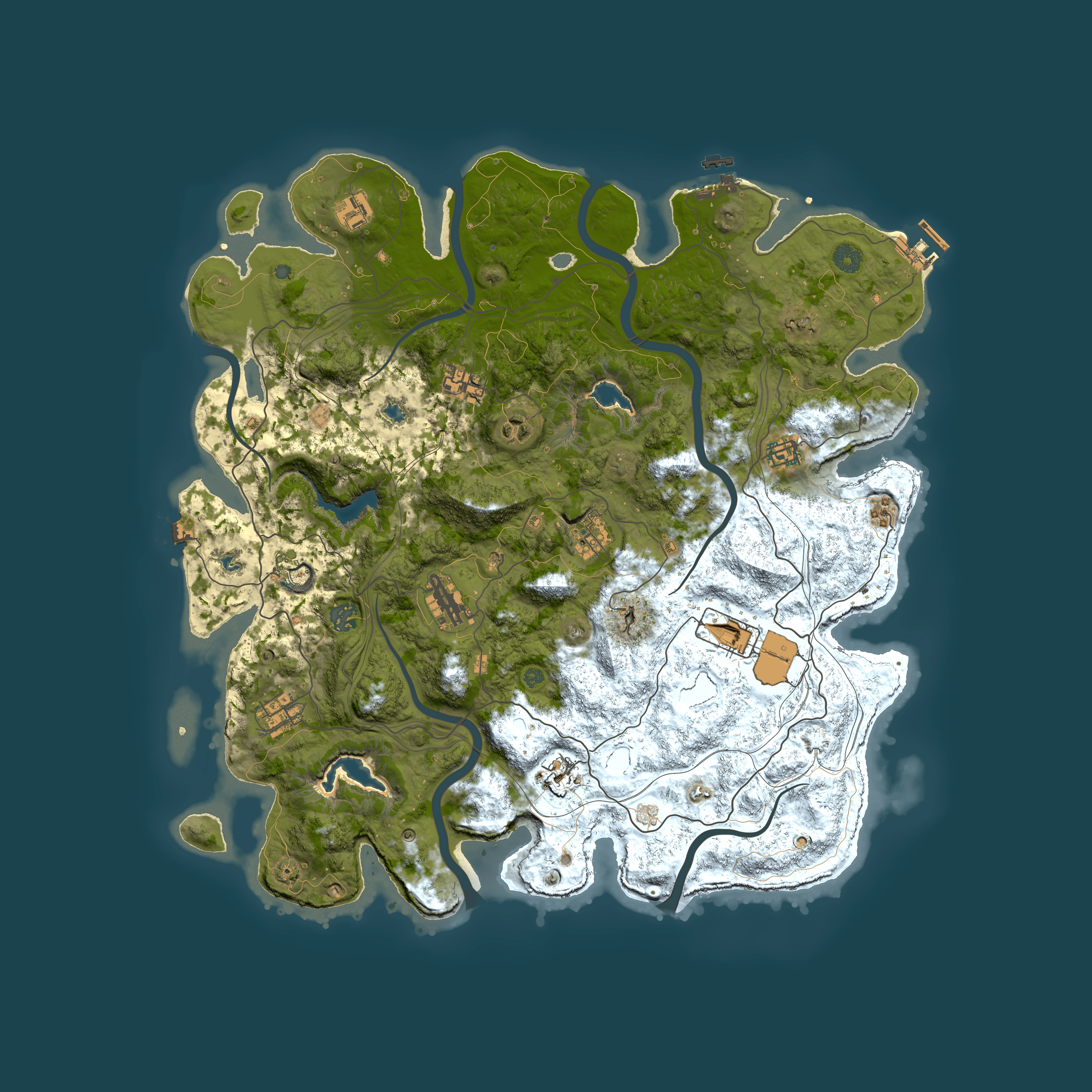 Full top-down render of Rust map seed 956894077, 4500x4500m