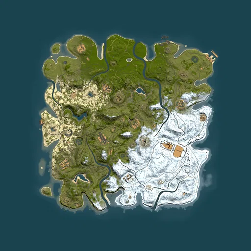 Rust map seed 956894077, 4500x4500m top-down preview