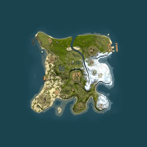 Rust map seed 1087623401, 2500x2500m top-down preview