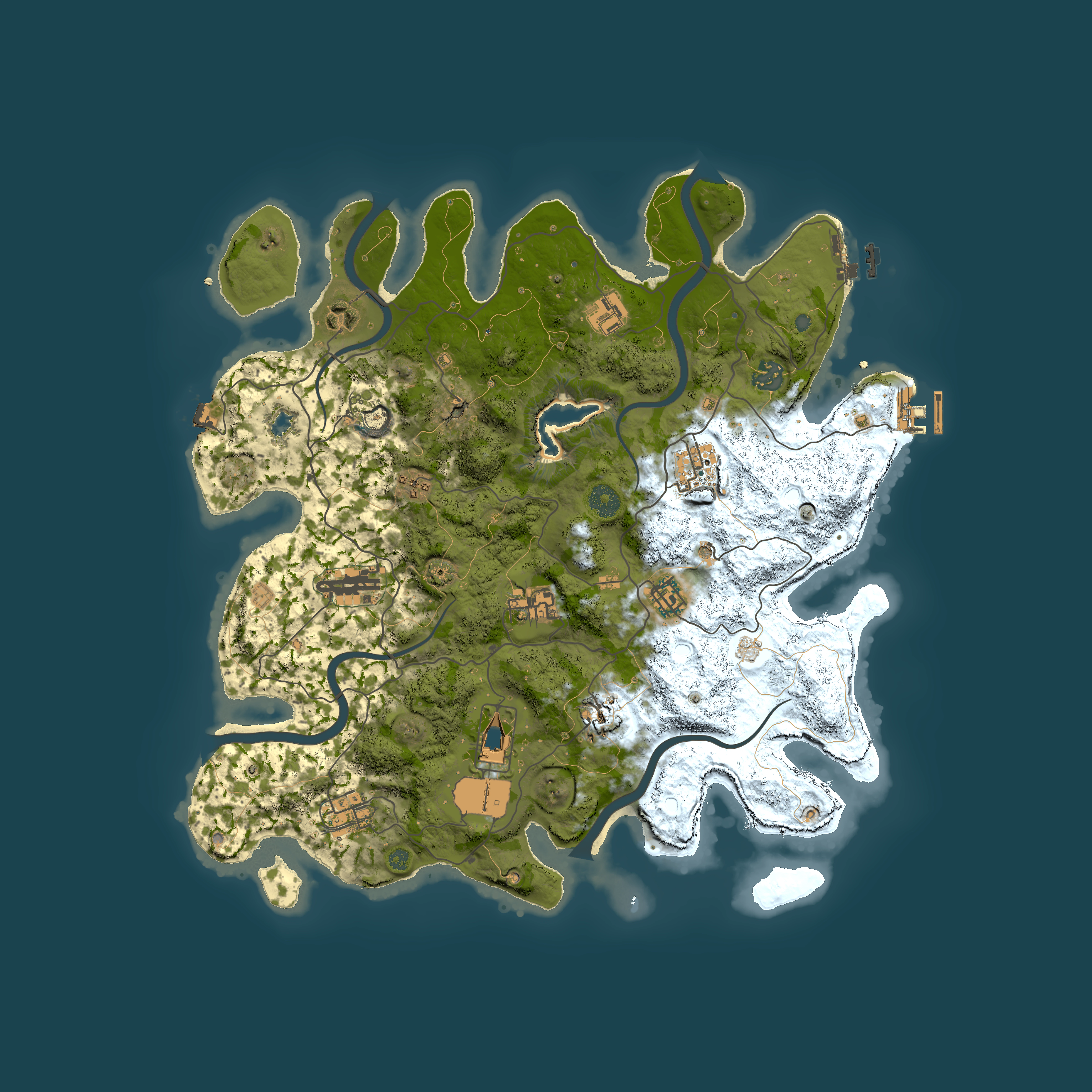 Full top-down render of Rust map seed 1937601416, 4000x4000m