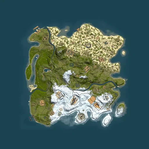 Rust map seed 158022067, 4000x4000m top-down preview