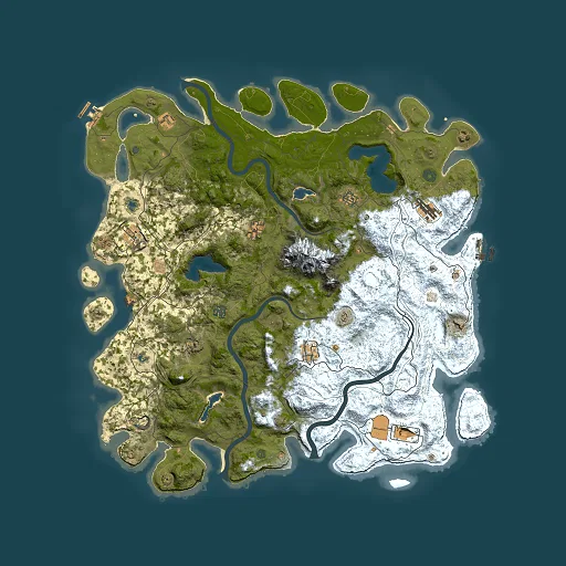 Rust map seed 885234665, 5000x5000m top-down preview