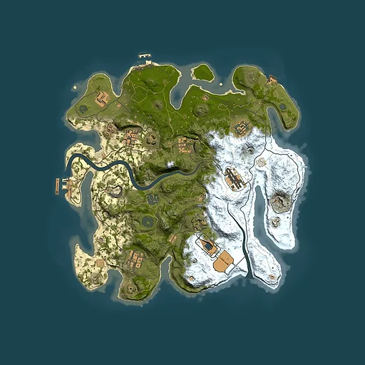 Rust map seed 307391367, 3500x3500m top-down preview