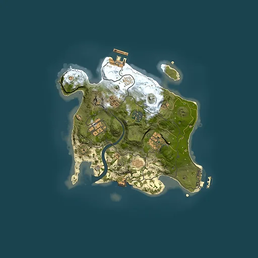 Rust map seed 809327, 2500x2500m top-down preview