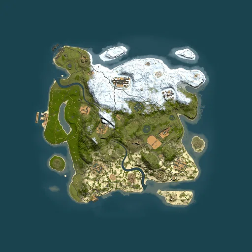 Rust map seed 257827244, 3500x3500m top-down preview