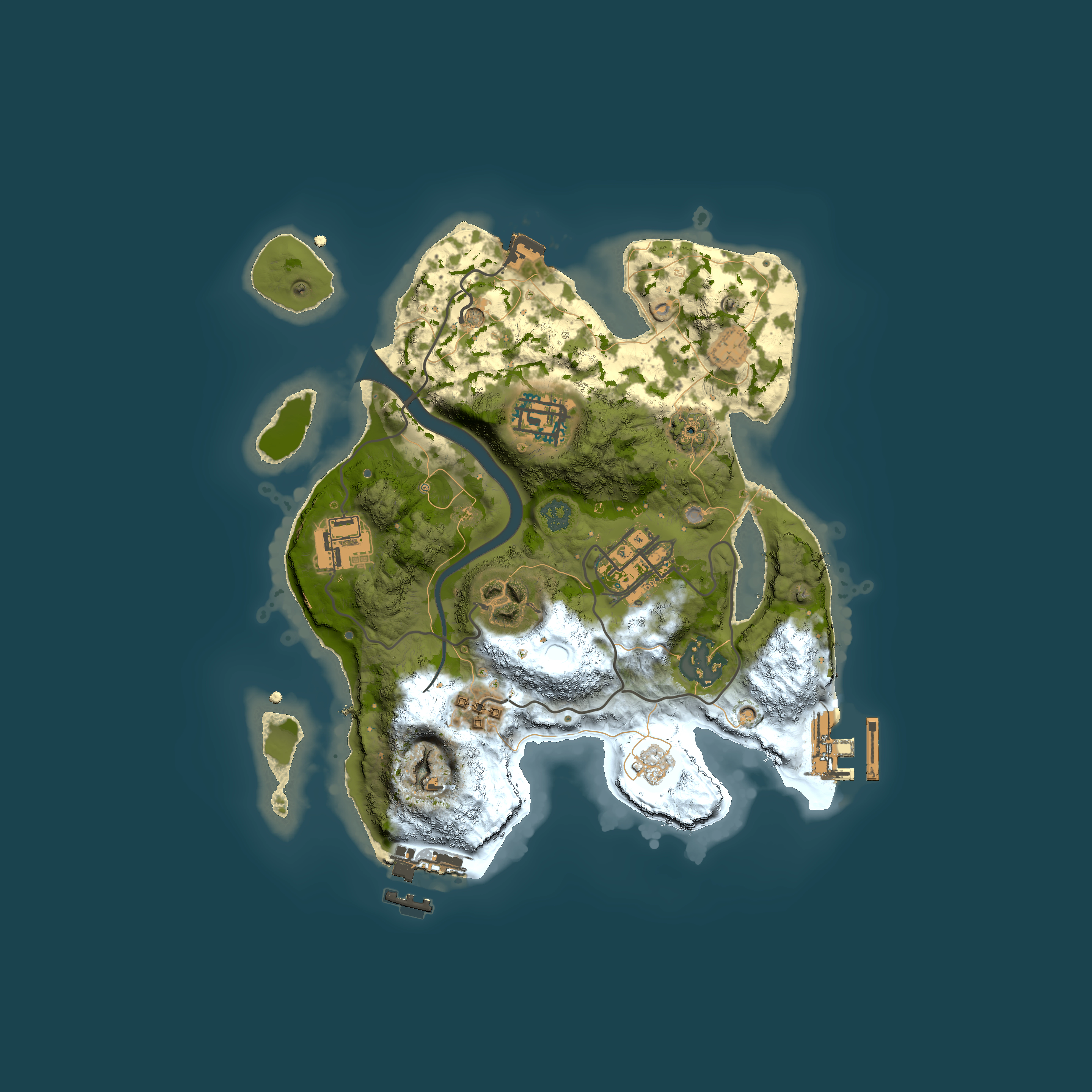 Full top-down render of Rust map seed 553923222, 2500x2500m