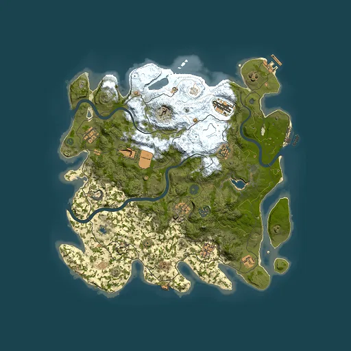 Rust map seed 1058758466, 4000x4000m top-down preview