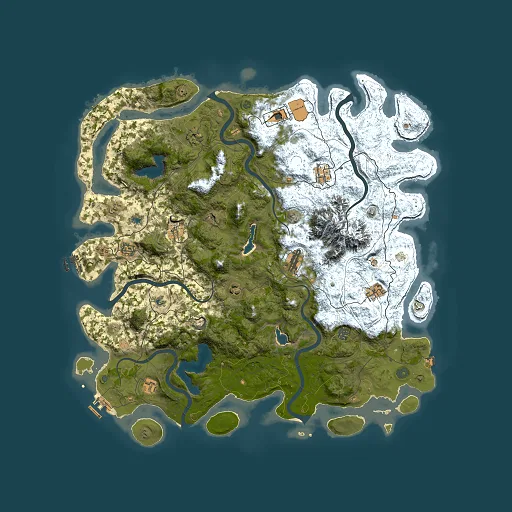Rust map seed 952997207, 5000x5000m top-down preview