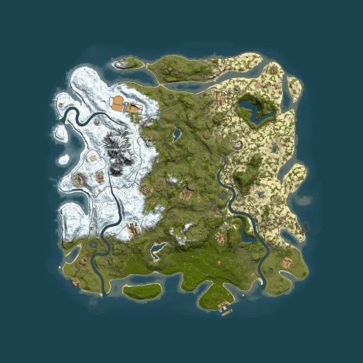 Rust map seed 1268885440, 5000x5000m top-down preview