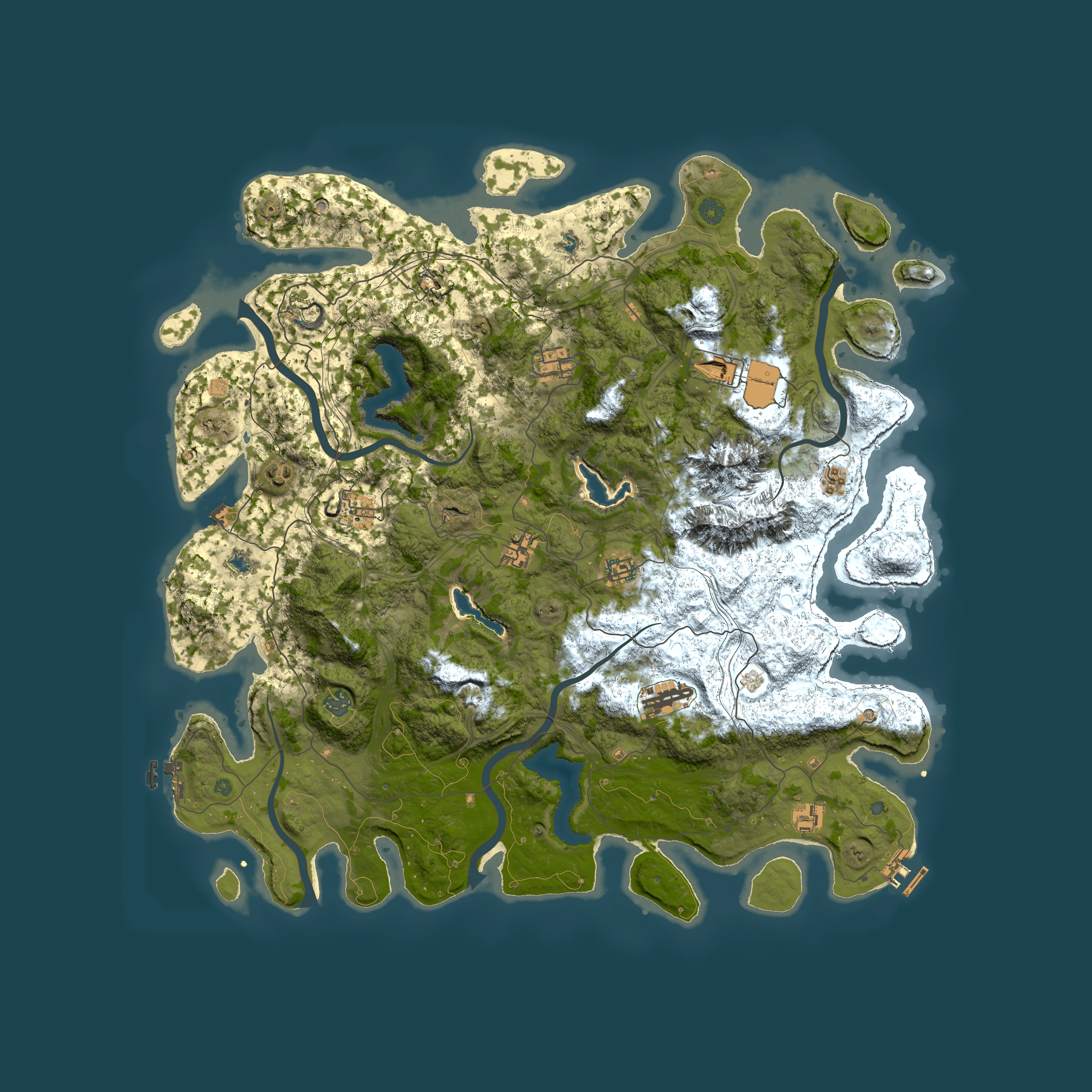 Full top-down render of Rust map seed 521543265, 5000x5000m