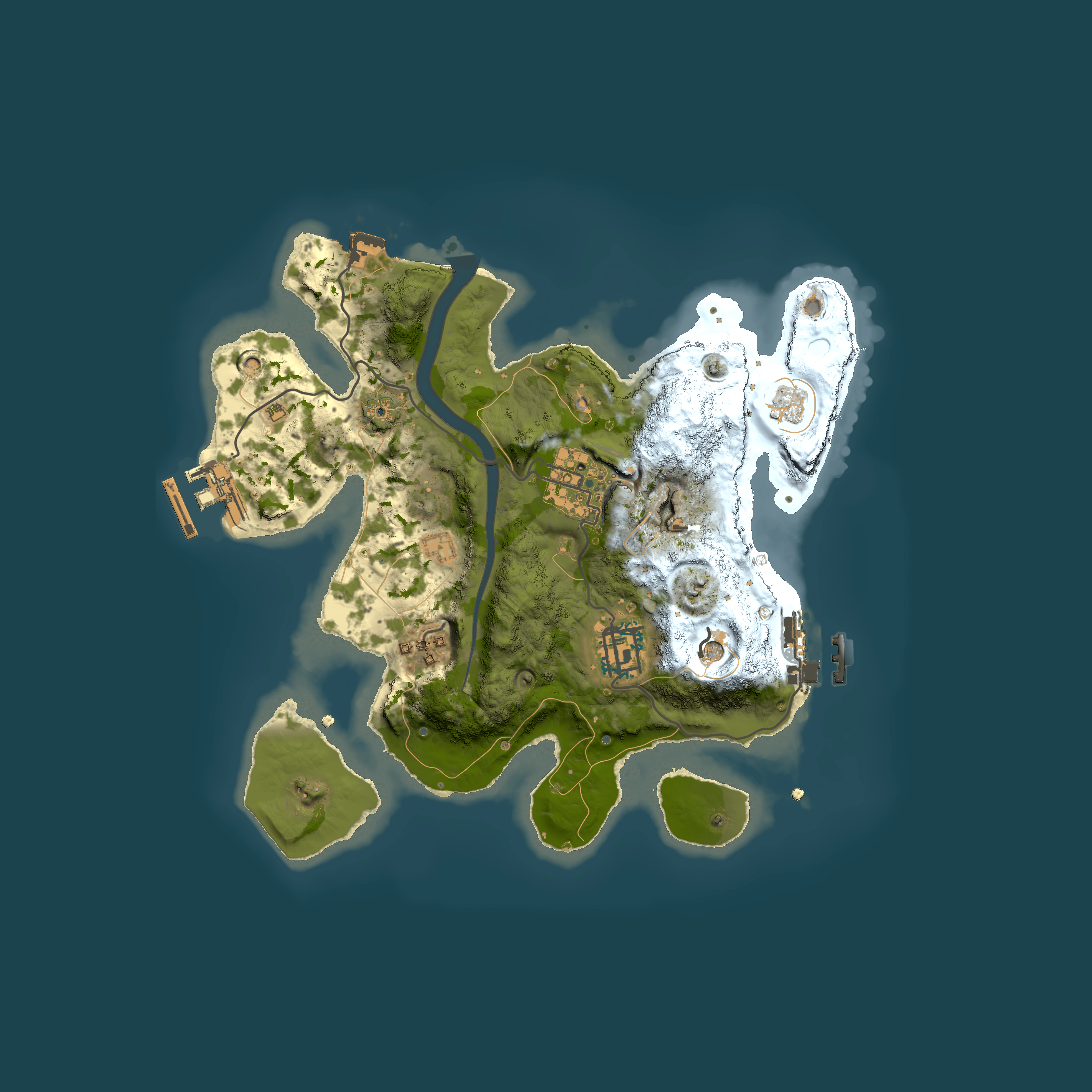 Full top-down render of Rust map seed 550410755, 2500x2500m