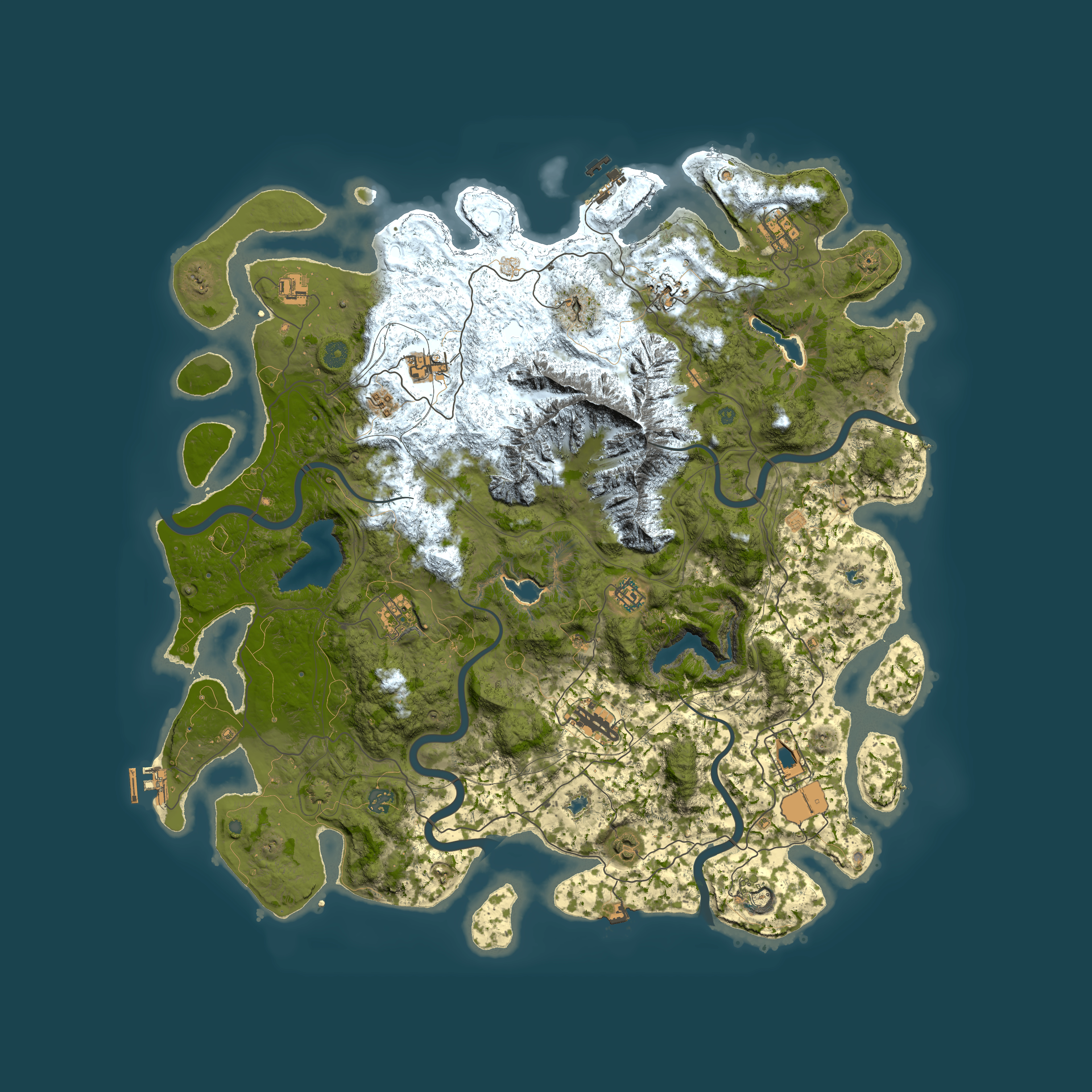 Full top-down render of Rust map seed 1090876995, 5000x5000m