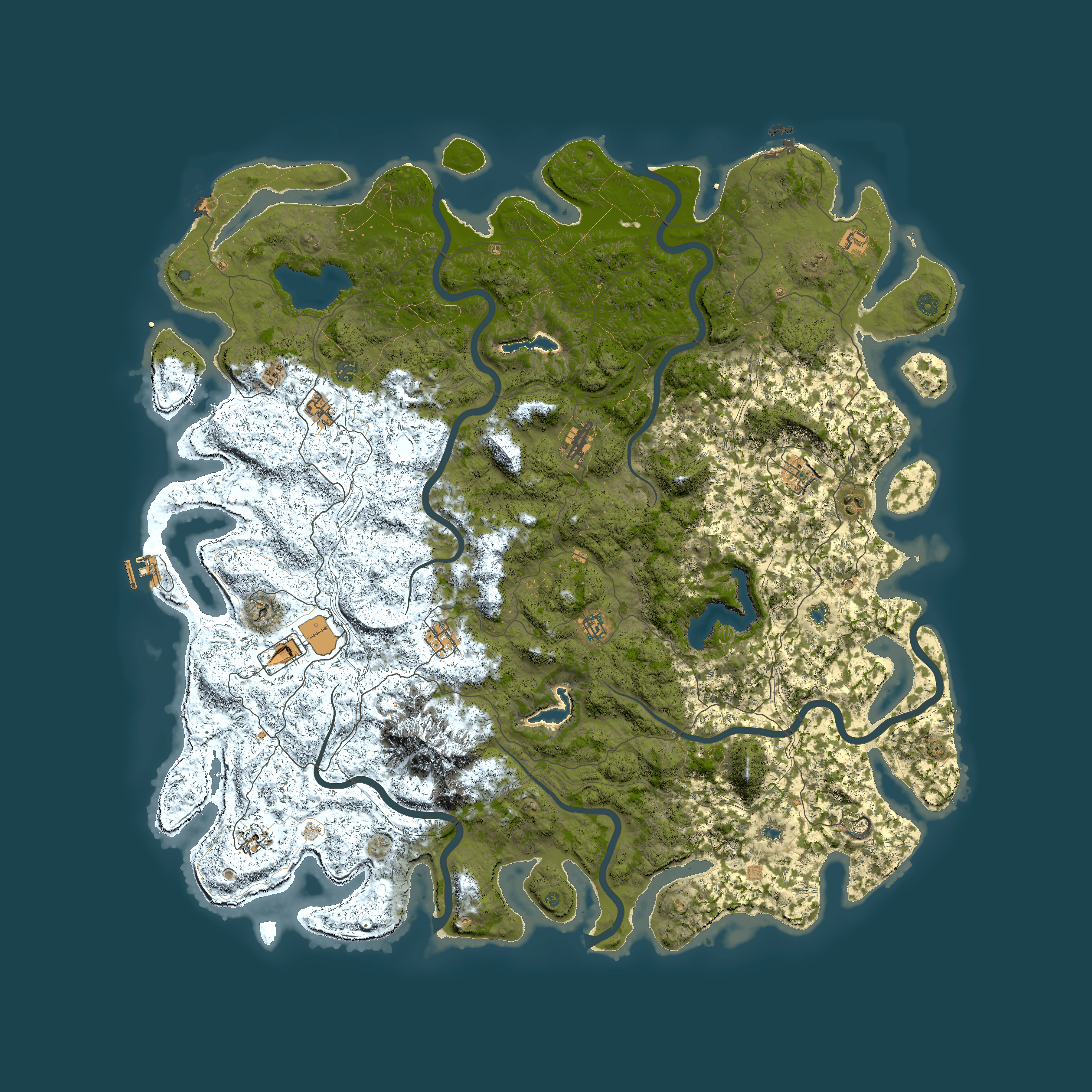 Full top-down render of Rust map seed 104547659, 6000x6000m