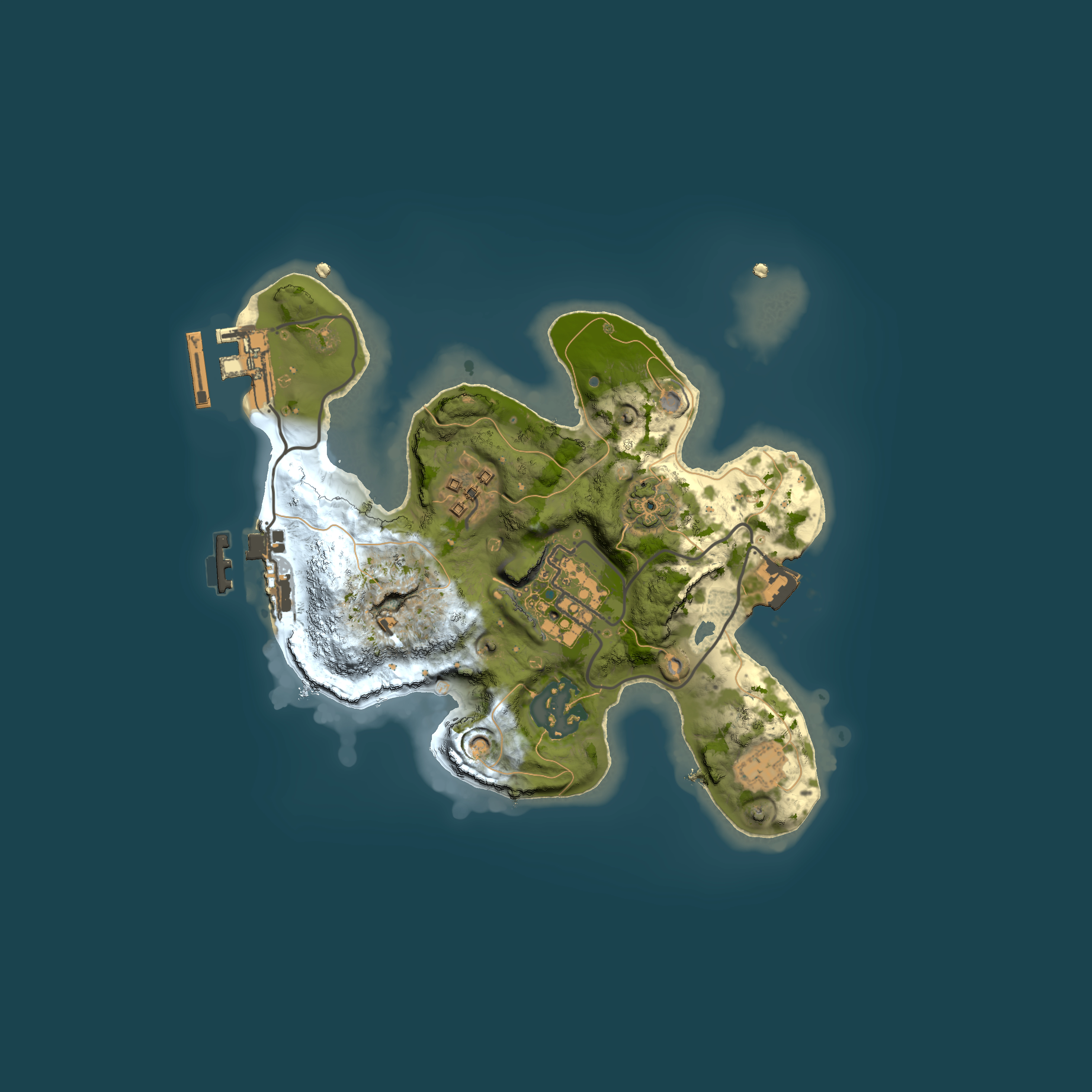 Full top-down render of Rust map seed 1208141240, 2000x2000m