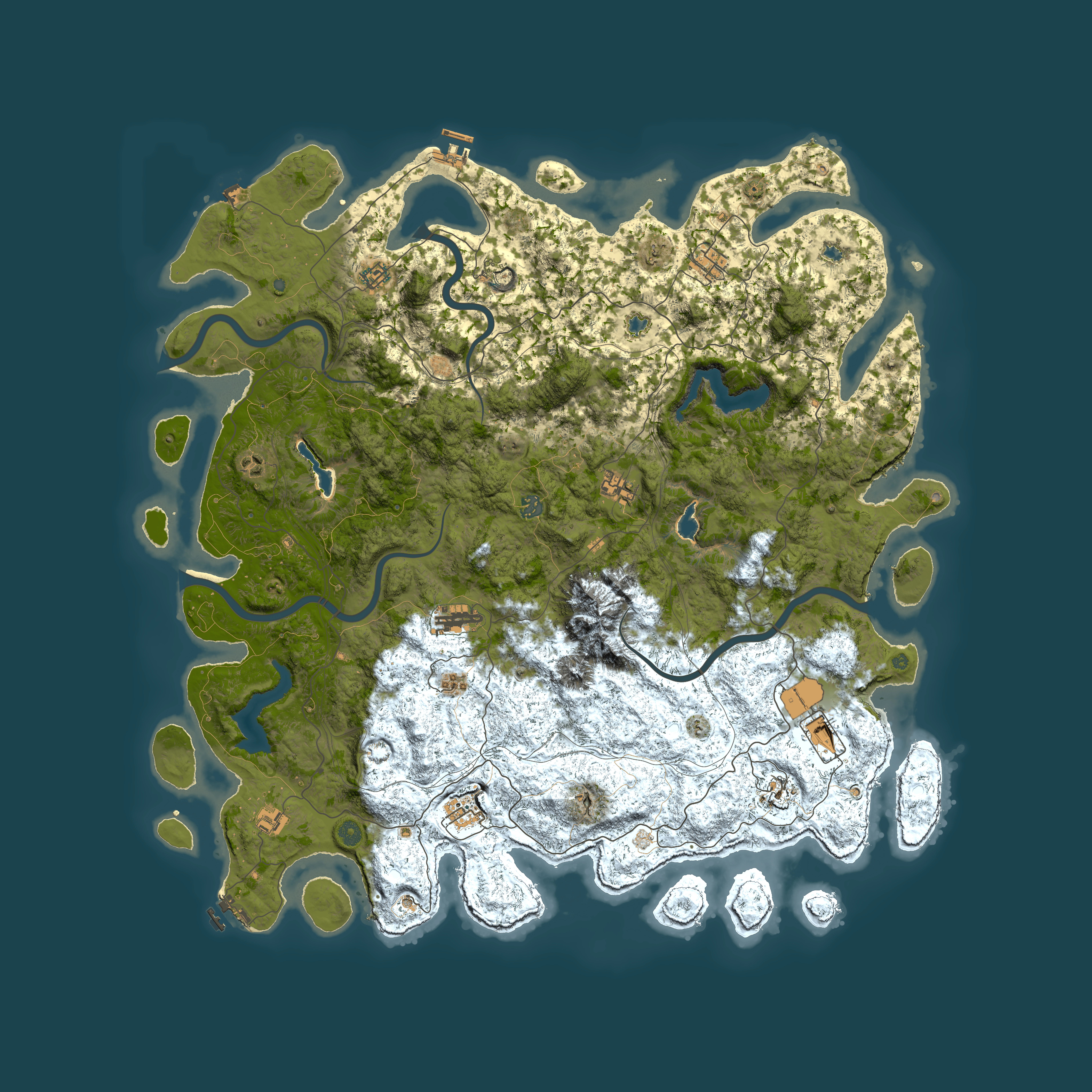 Full top-down render of Rust map seed 432002144, 5500x5500m
