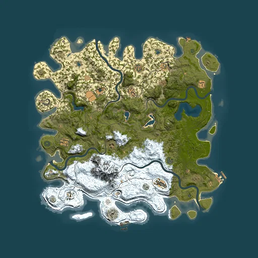Rust map seed 1136425733, 5000x5000m top-down preview