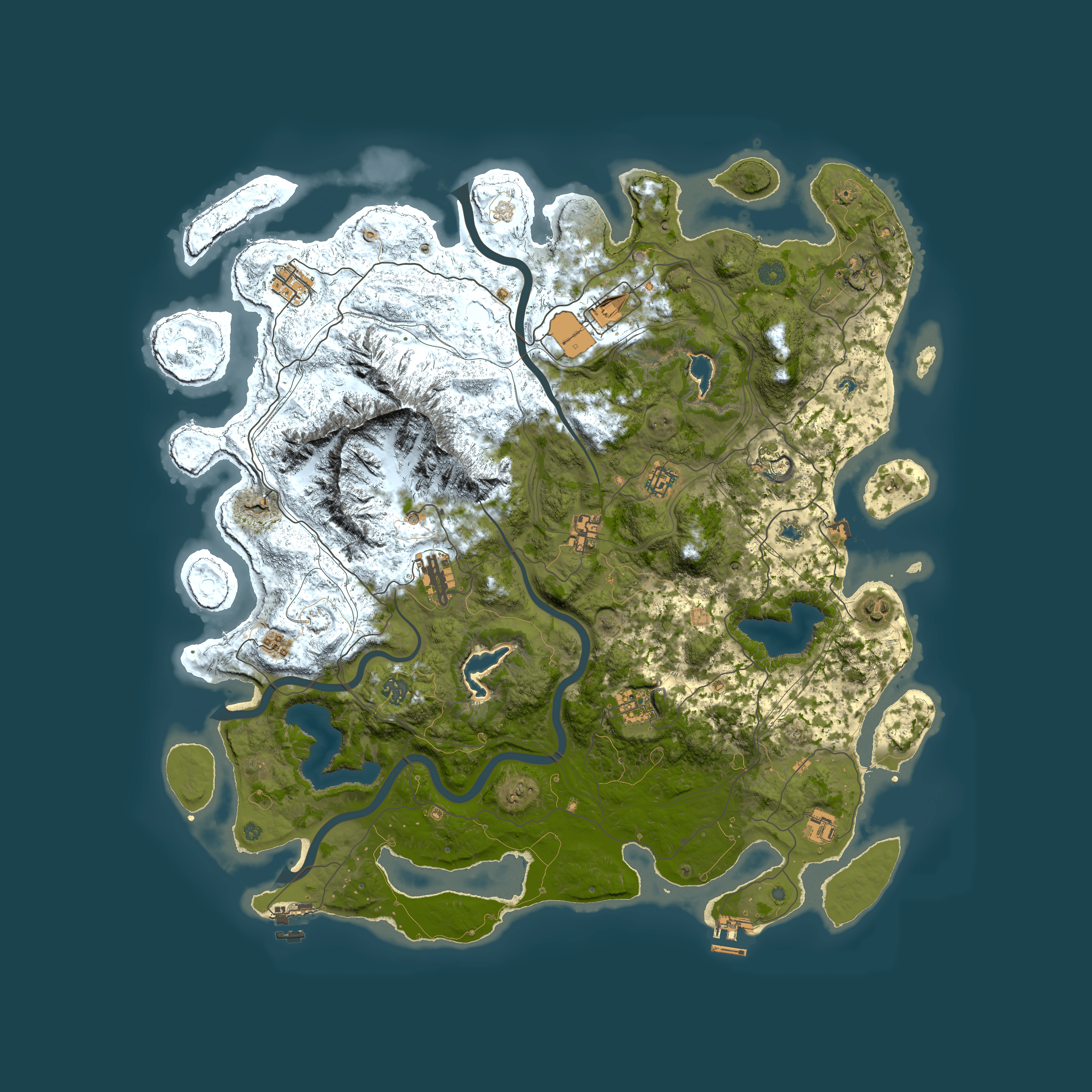 Full top-down render of Rust map seed 878369357, 5000x5000m