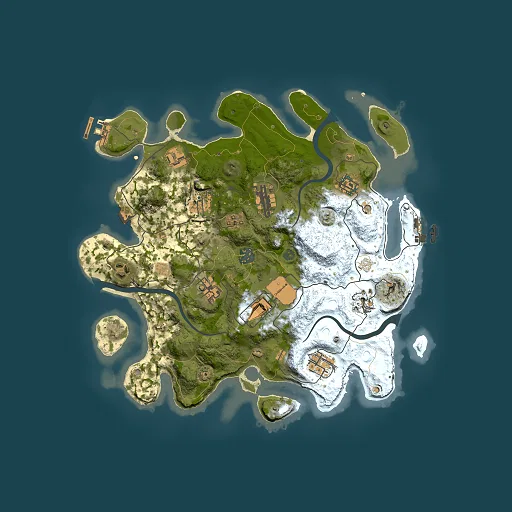 Rust map seed 523921227, 3500x3500m top-down preview