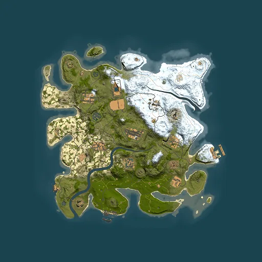Rust map seed 1689572170, 3500x3500m top-down preview