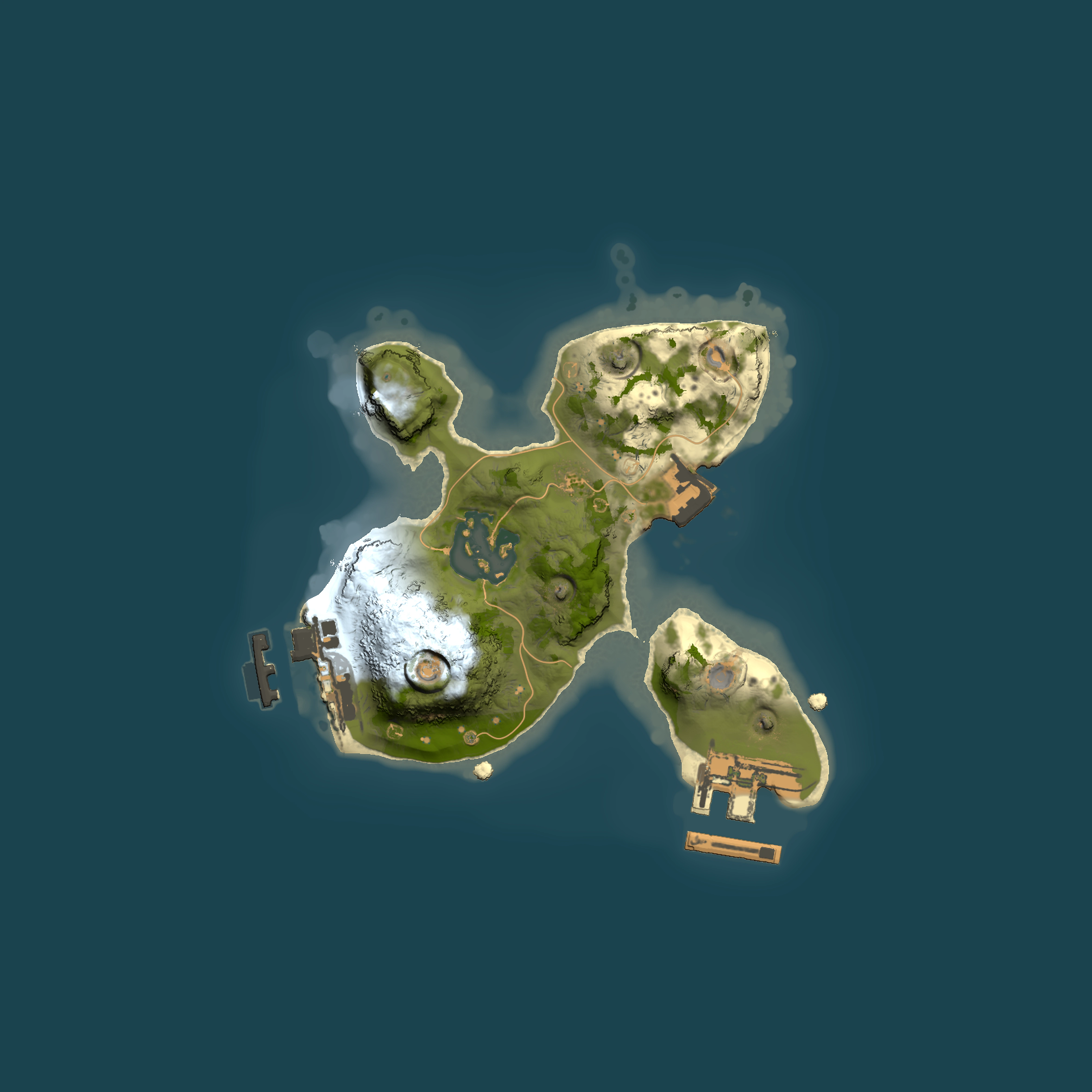 Full top-down render of Rust map seed 1261921840, 1500x1500m