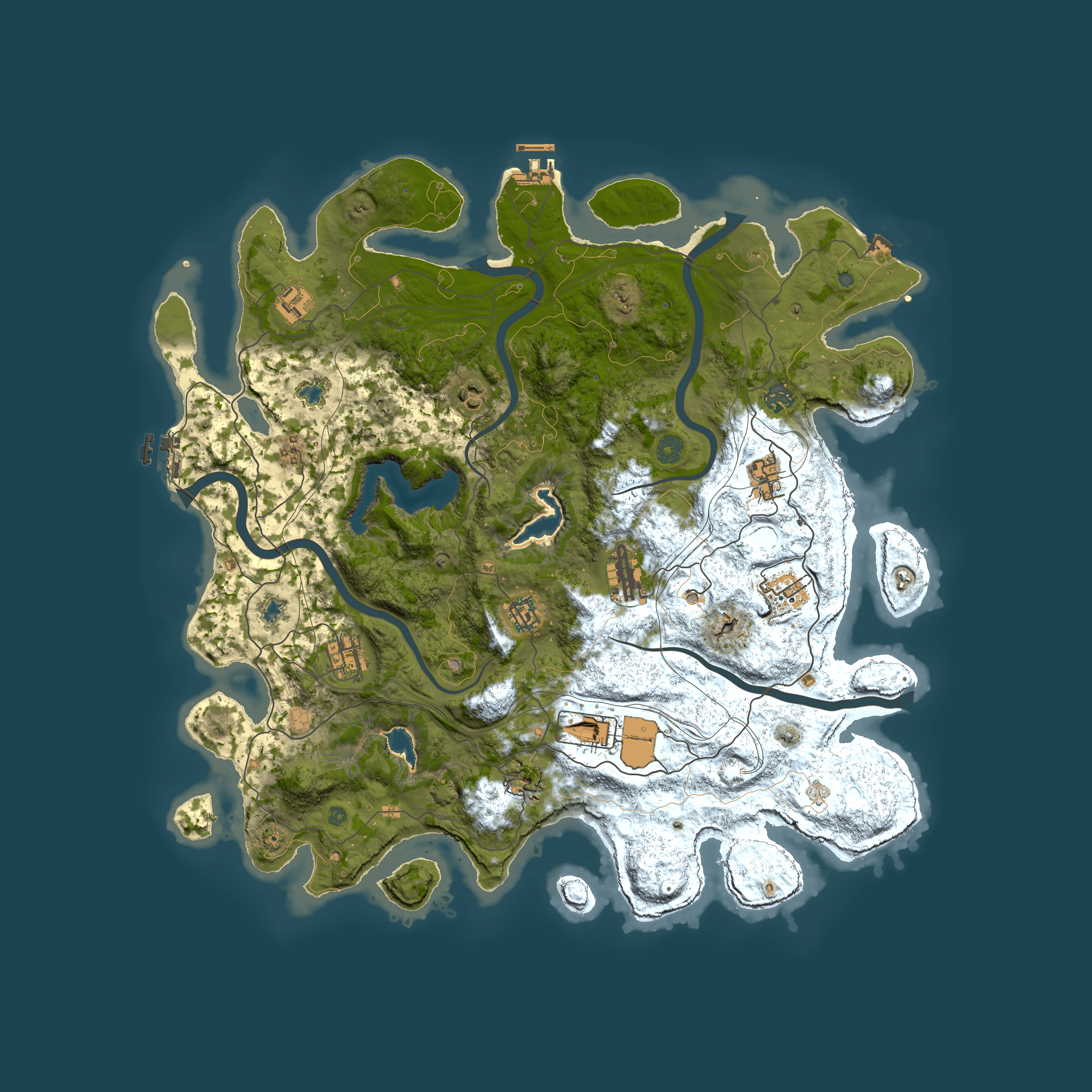 Full top-down render of Rust map seed 1705501829, 4500x4500m