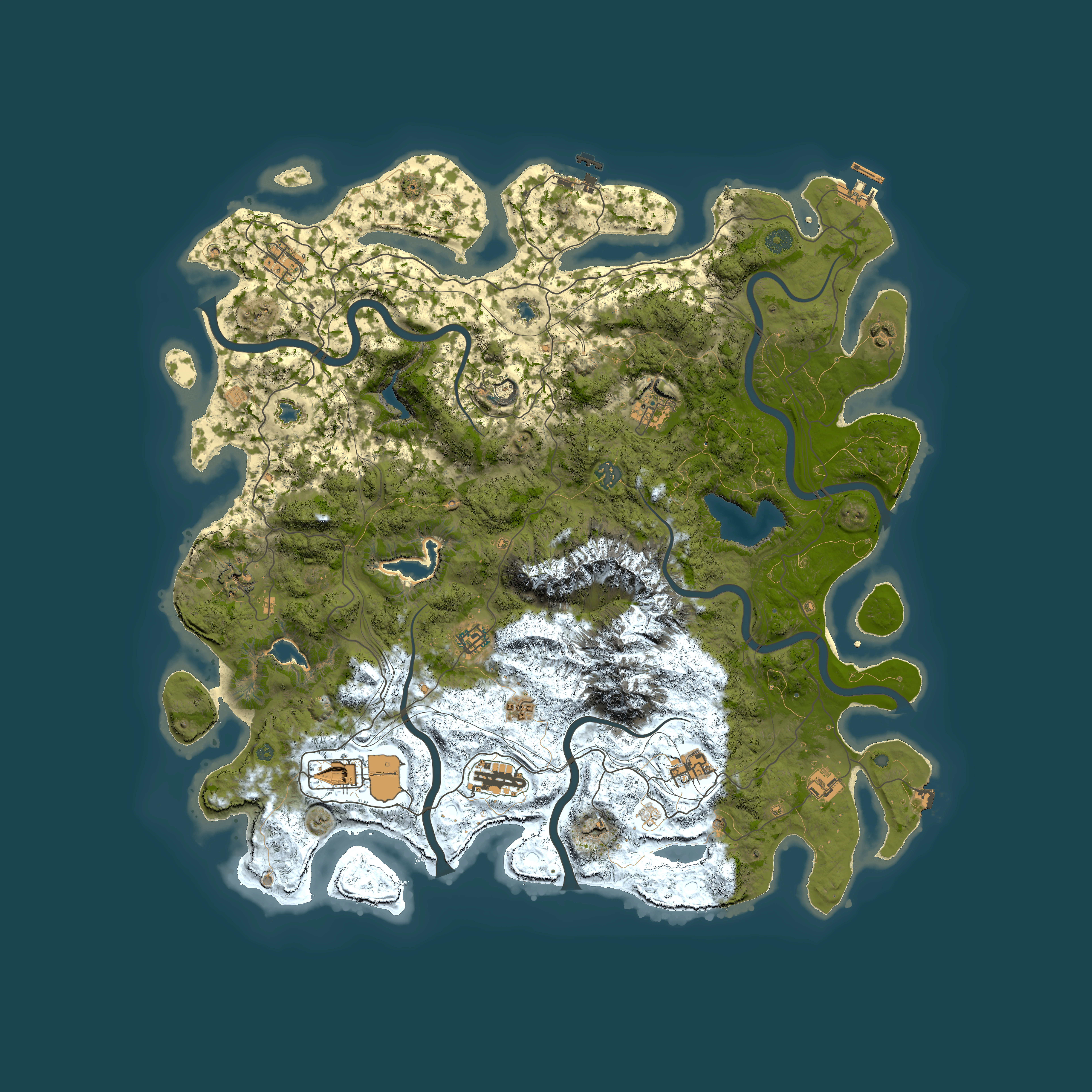 Full top-down render of Rust map seed 1156278154, 5000x5000m
