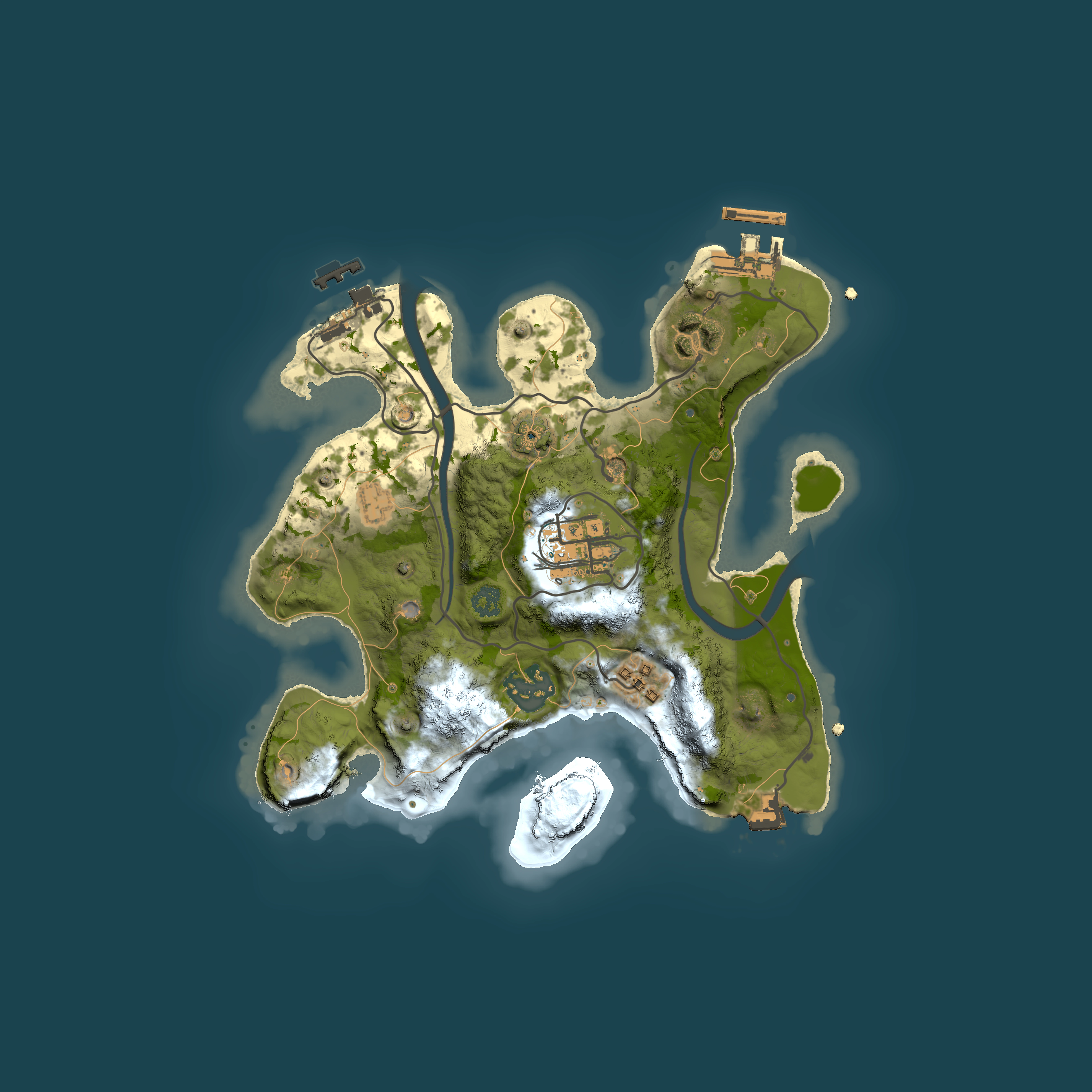 Full top-down render of Rust map seed 1768380066, 2500x2500m