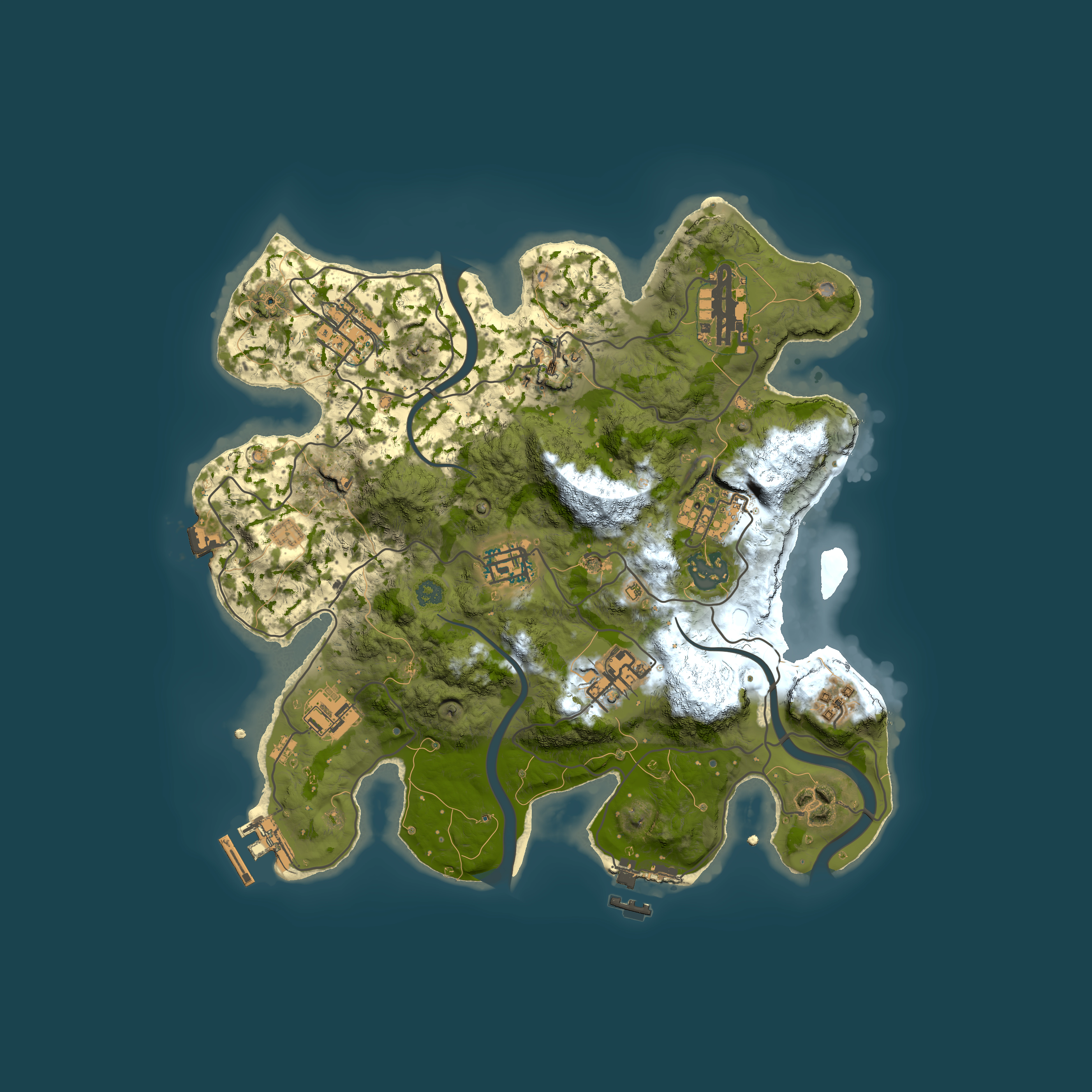 Full top-down render of Rust map seed 729335415, 3000x3000m