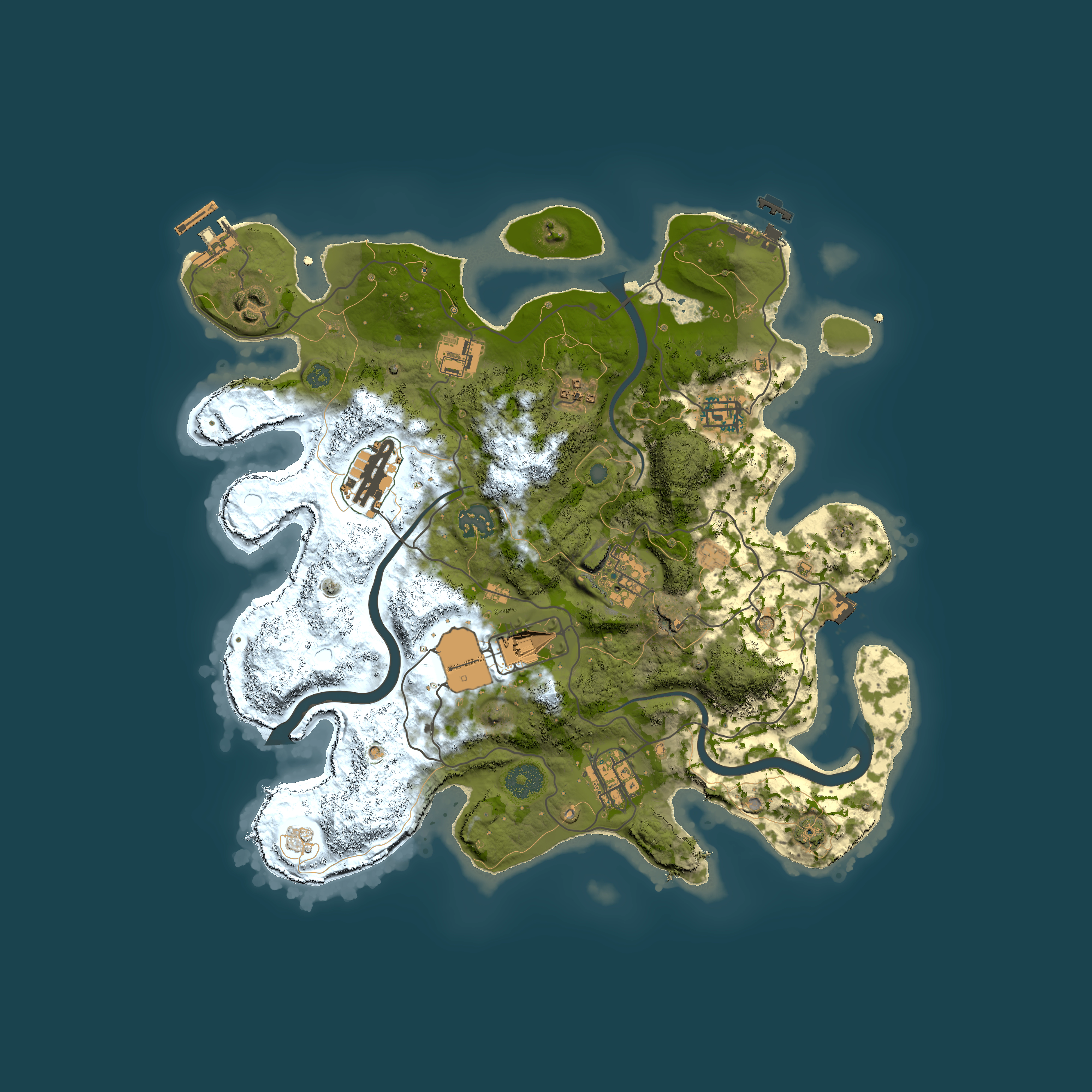 Full top-down render of Rust map seed 706911623, 3500x3500m
