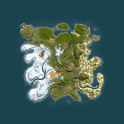 Rust map seed 706911623, 3500x3500m top-down preview
