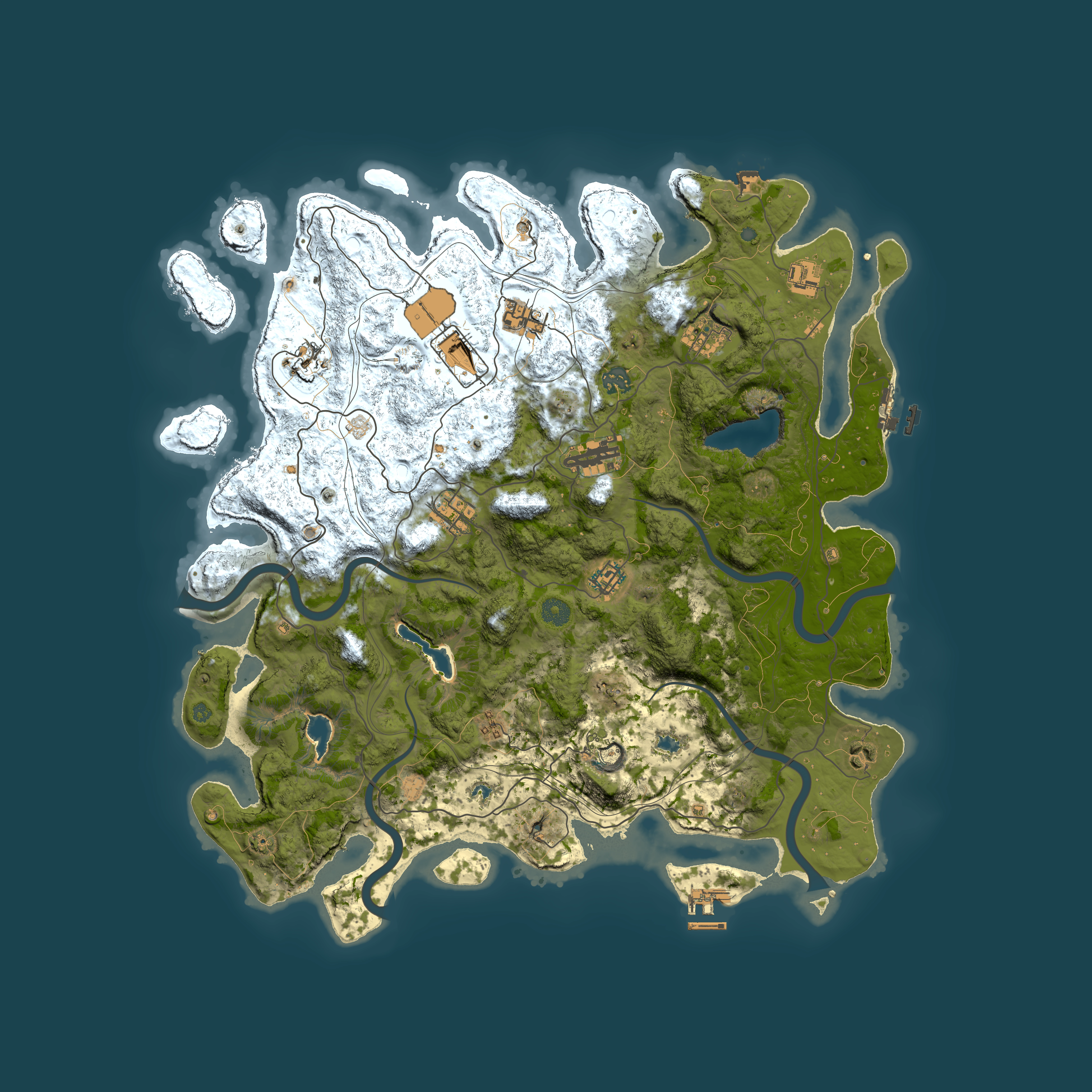 Full top-down render of Rust map seed 522155946, 4500x4500m