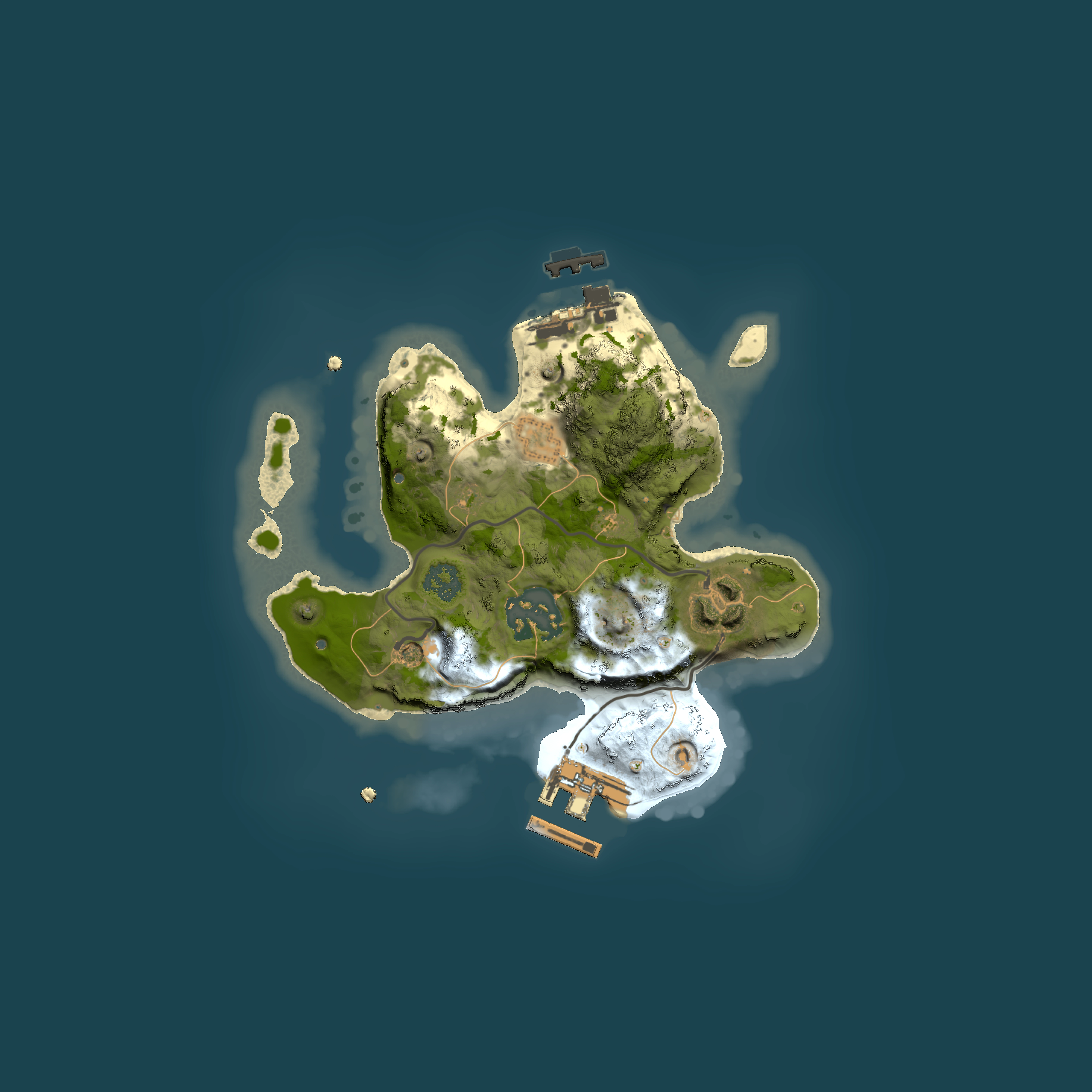 Full top-down render of Rust map seed 833378153, 2000x2000m