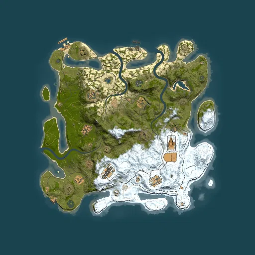 Rust map seed 143301230, 4000x4000m top-down preview