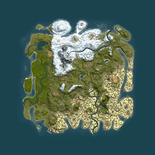 Rust map seed 970339671, 5000x5000m top-down preview
