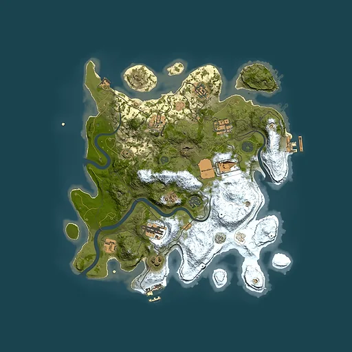 Rust map seed 2001008854, 3500x3500m top-down preview