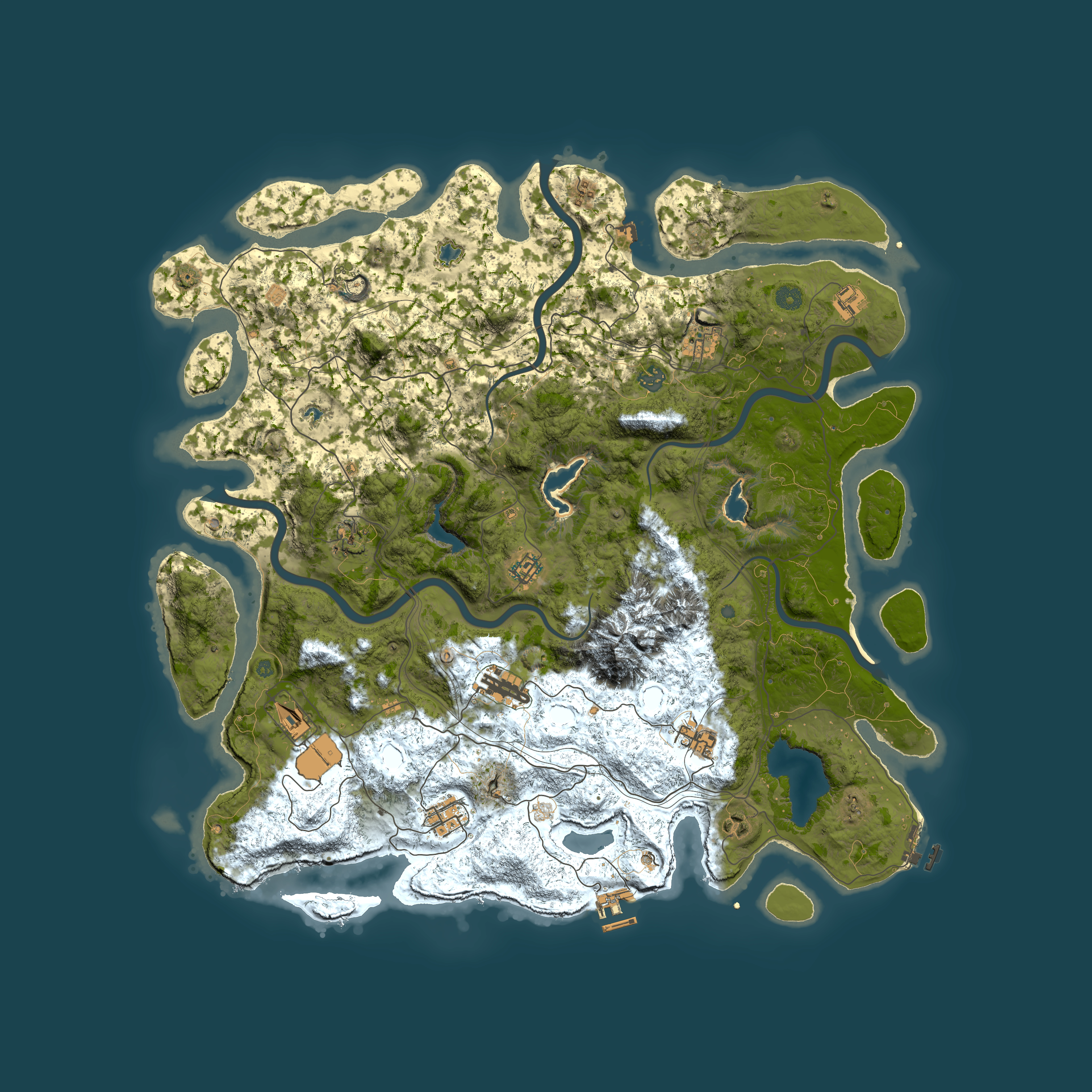 Full top-down render of Rust map seed 1766209493, 5000x5000m