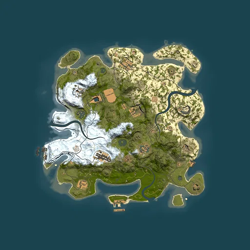 Rust map seed 1608425889, 3500x3500m top-down preview