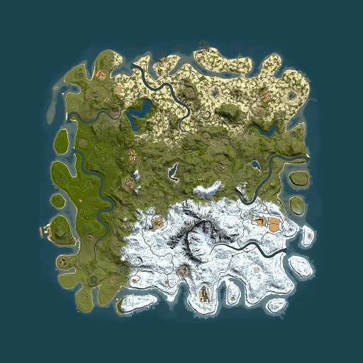 Rust map seed 1070632122, 5500x5500m top-down preview