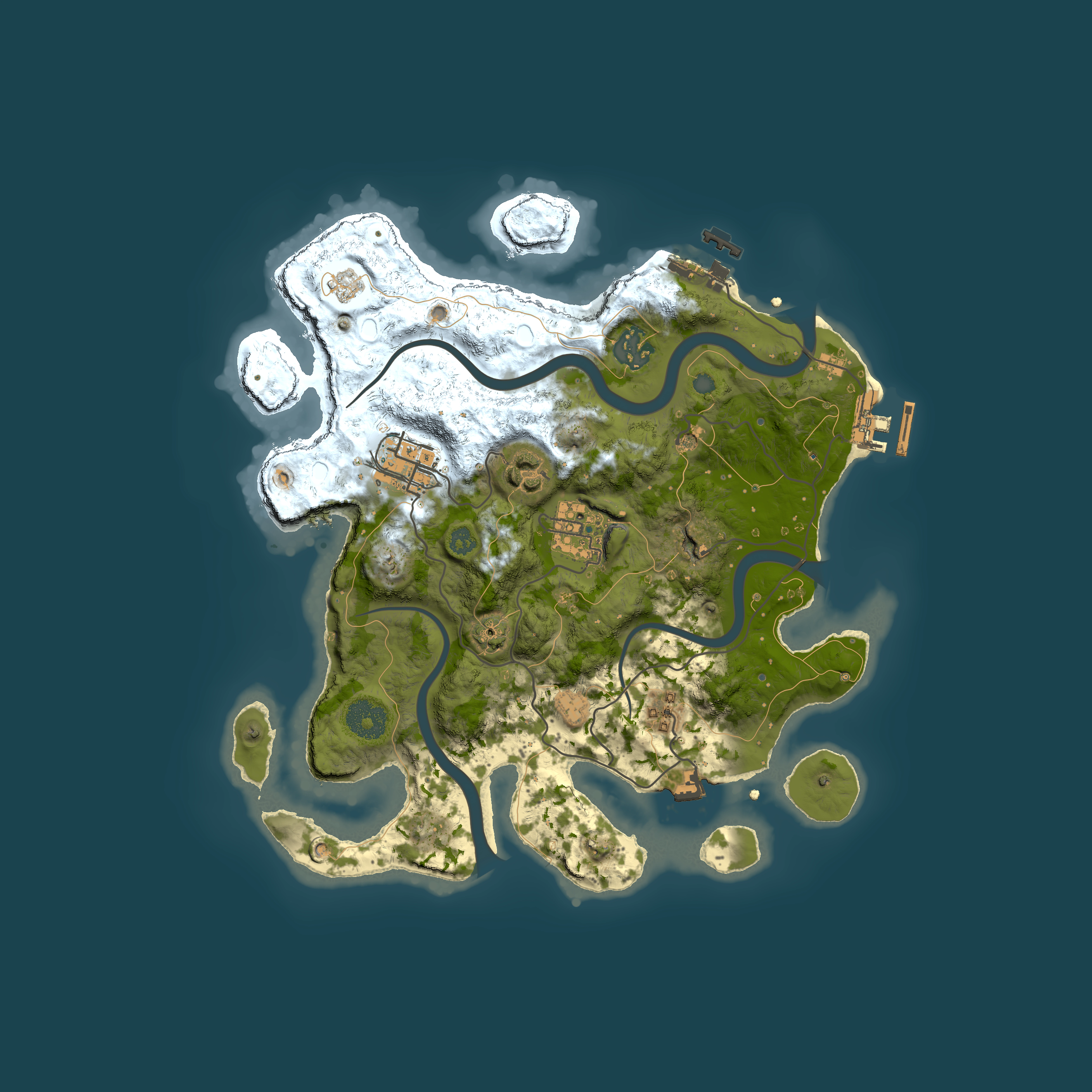 Full top-down render of Rust map seed 10683650, 3000x3000m
