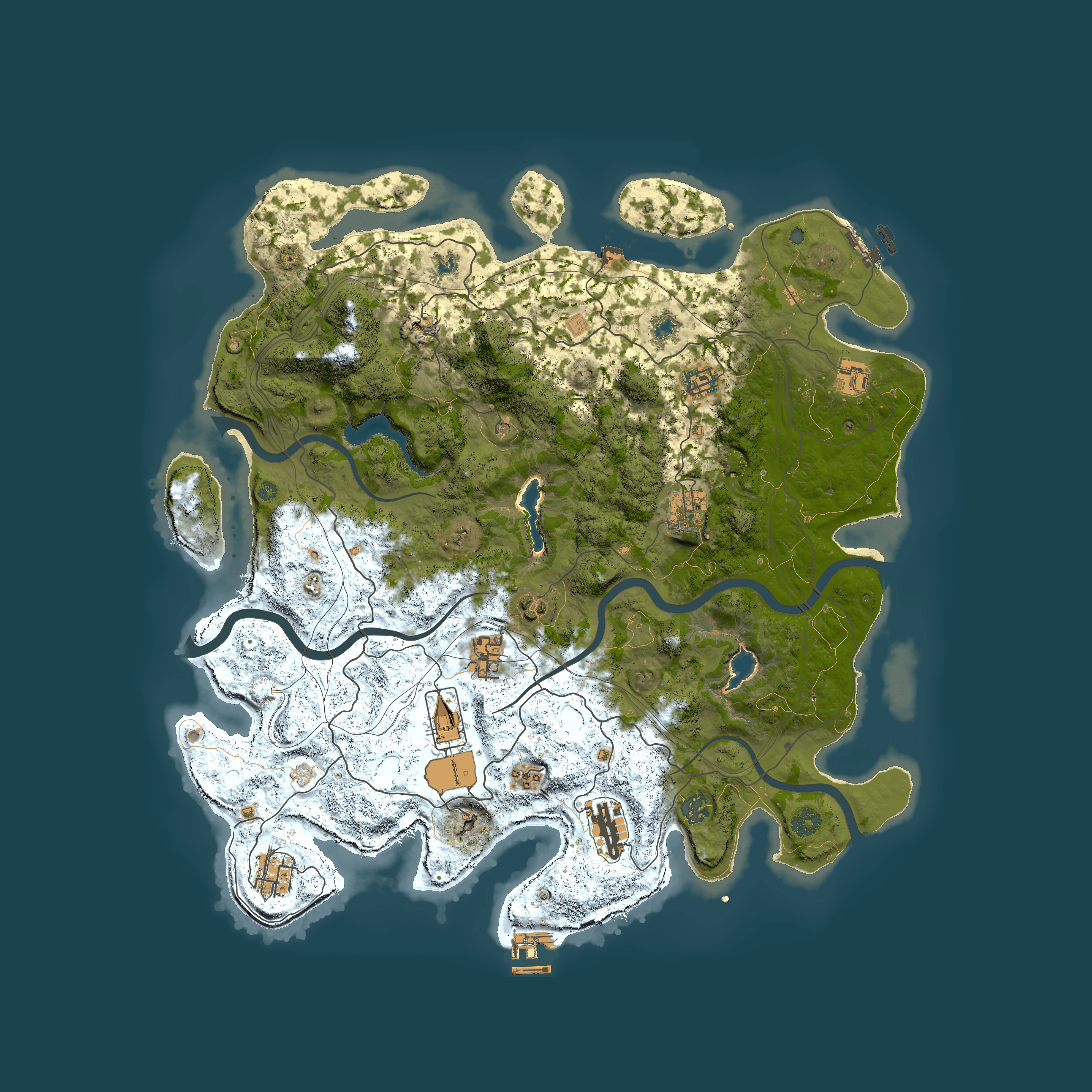 Full top-down render of Rust map seed 1073368936, 4500x4500m