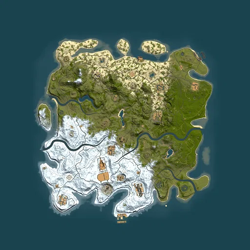Rust map seed 1073368936, 4500x4500m top-down preview