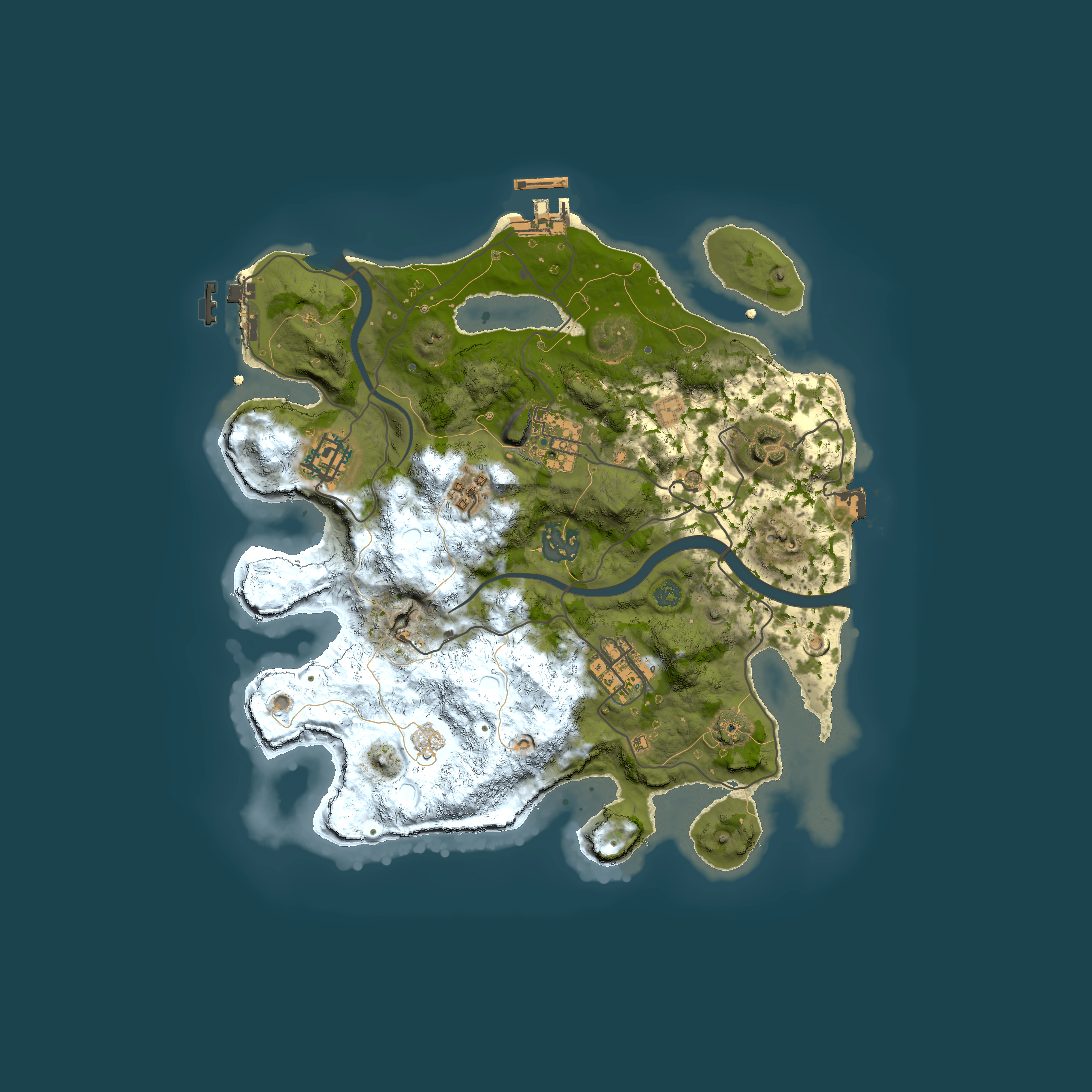 Full top-down render of Rust map seed 1334347180, 3000x3000m