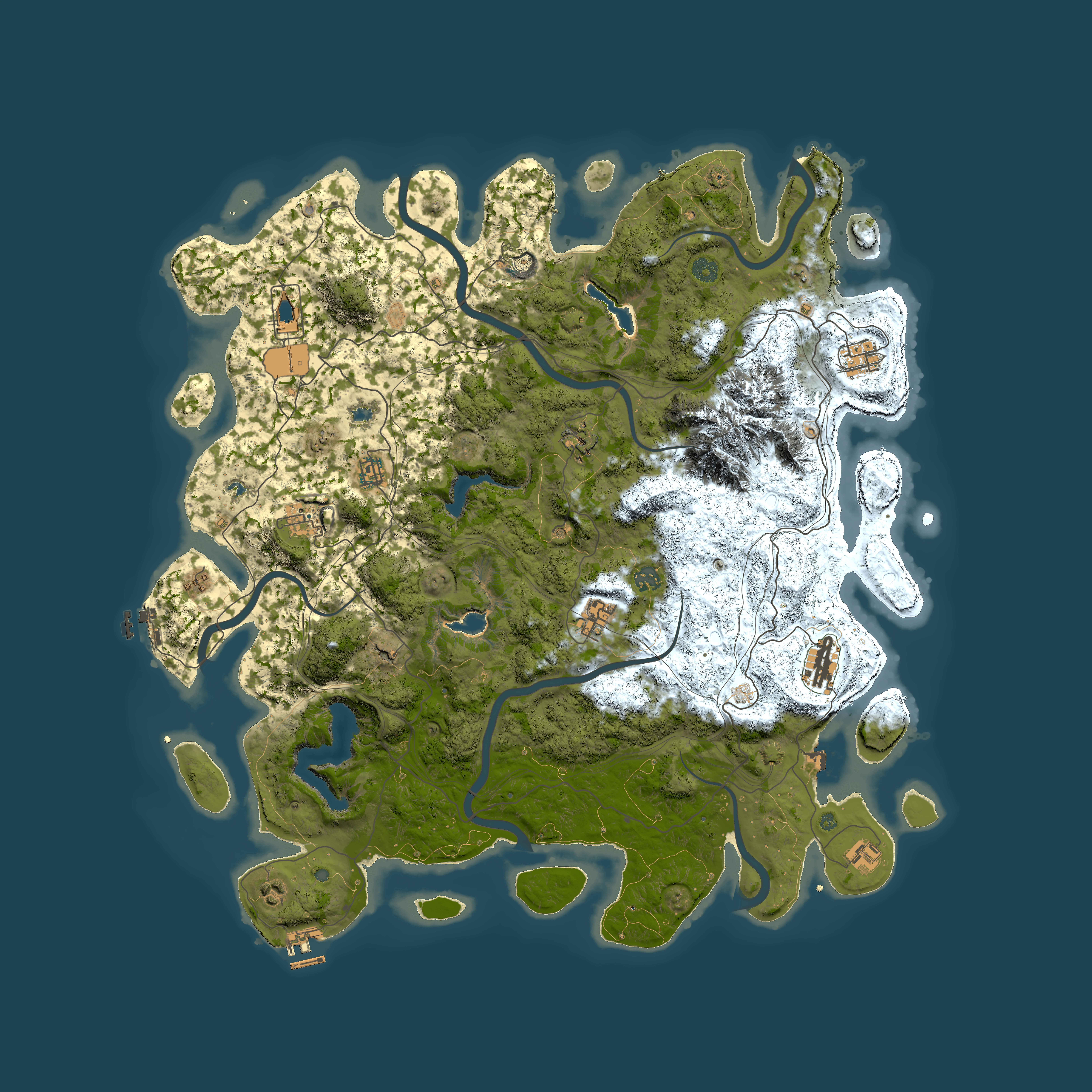 Full top-down render of Rust map seed 305276771, 5000x5000m
