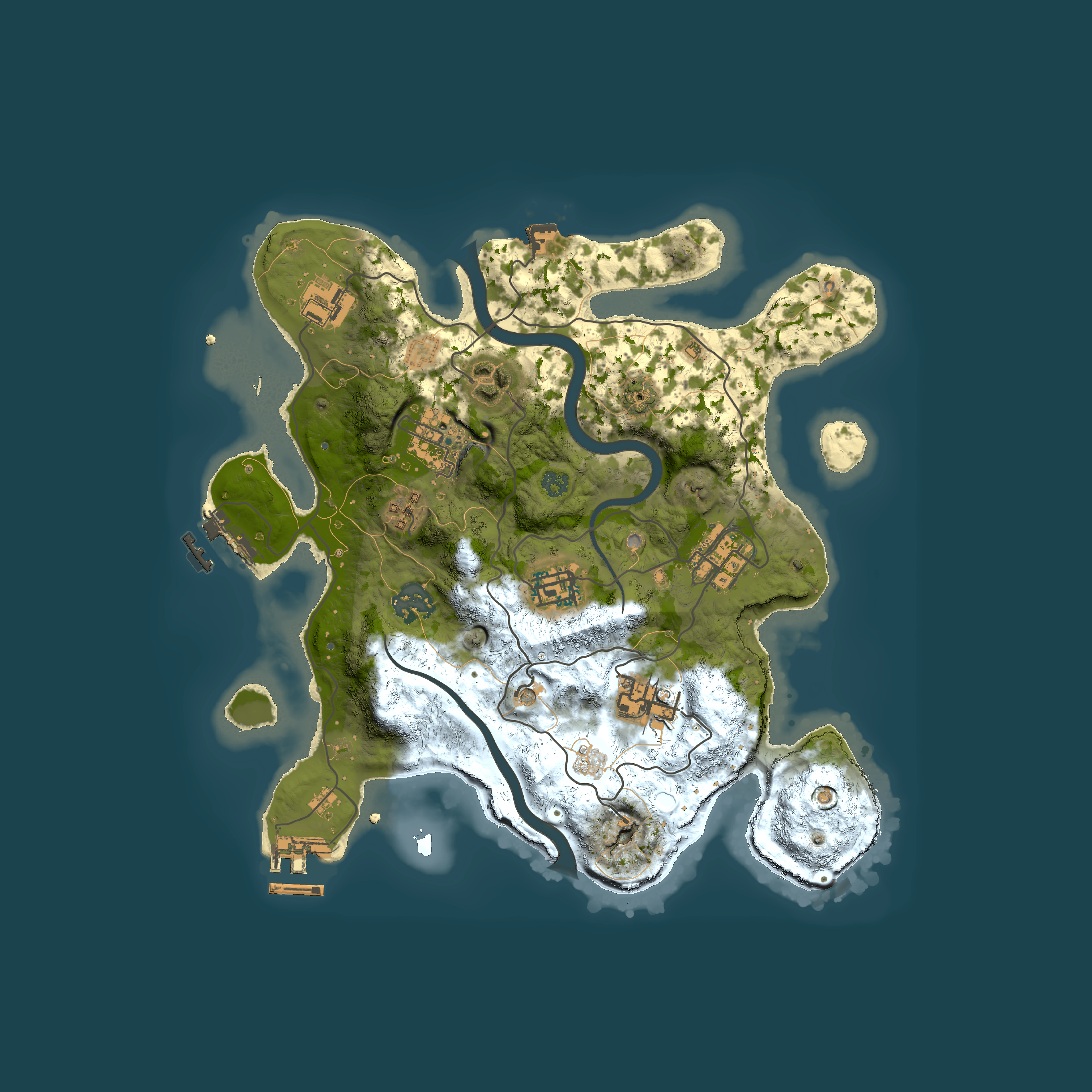 Full top-down render of Rust map seed 1893160219, 3000x3000m