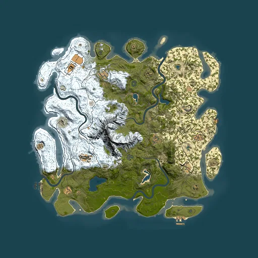 Rust map seed 1300703834, 5000x5000m top-down preview